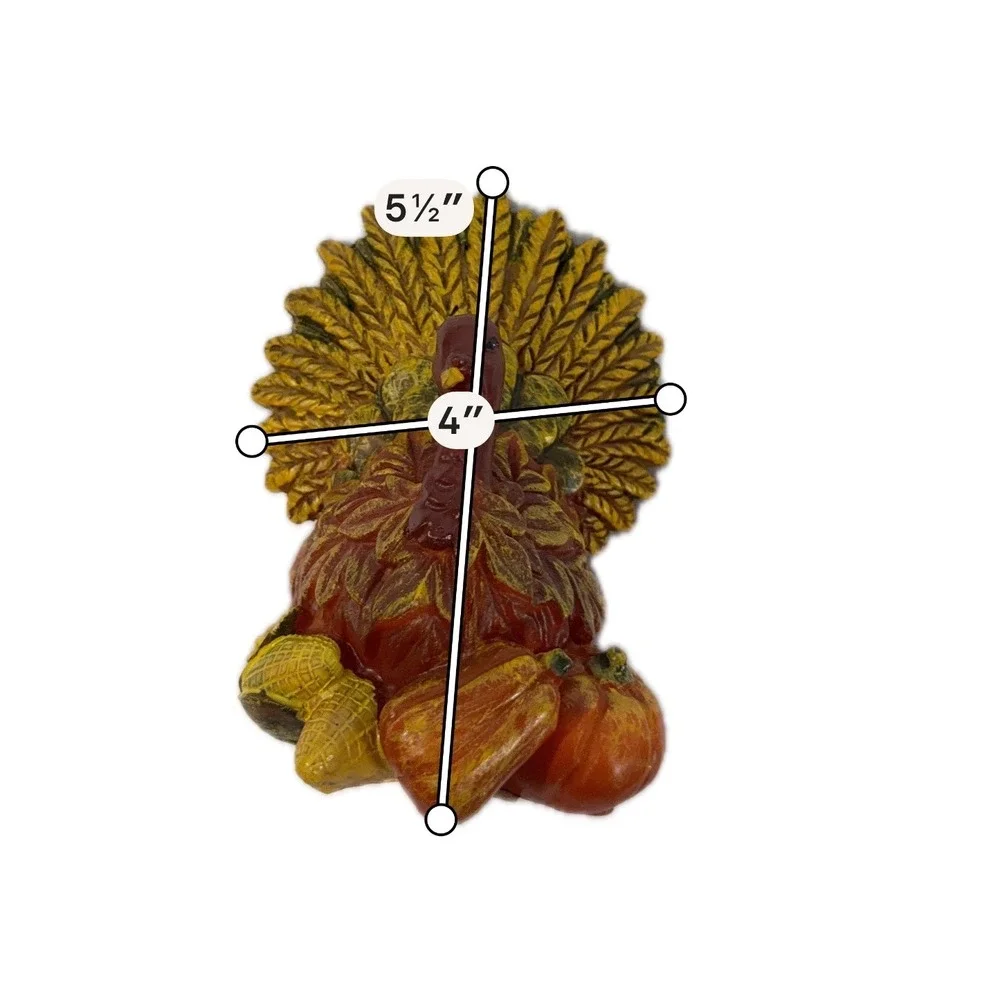 Unbranded Turkey Figurine Small Multicolor Resin Harvest Pumpkins Thanksgiving